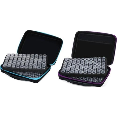 Diamond Storage Box with 120 Plastic Containers for Painting Accessory Tool Nail Art Storage Bag with Zipper