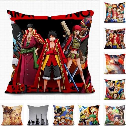 Anime ONE PIECE Christmas Gift Monkey D. Luffy Sofa Pillow Case Custom Decorative Cushion Covers Home Textile Pillowcase A17