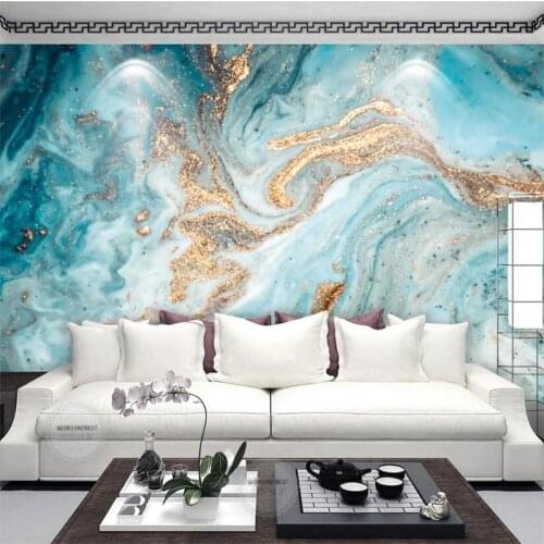 Beibehang Custom wallpaper 3d ink landscape abstract new Chinese atmosphere golden background wall living room bedroom wallpaper
