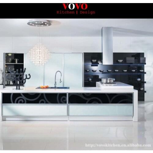 White high gloss popular kitchen cabinet flat pack