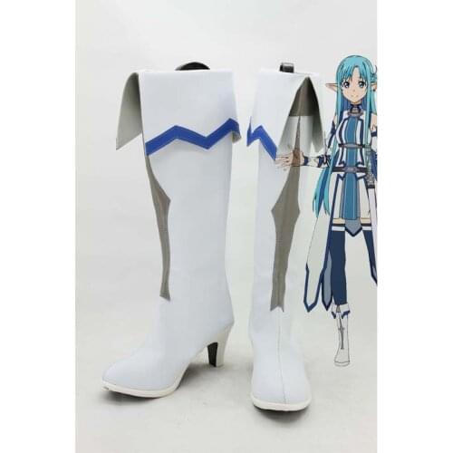 Sword Art Online Yuuki Asuna Cosplay Boots Anime Shoes Excalibur Version