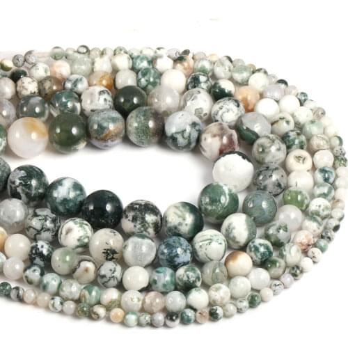 New Natural Stone Tree Dendritic Agat Round Loose Beads Ffor DIY Elegant Necklace Bracelet Jewelry Making Isolation beads