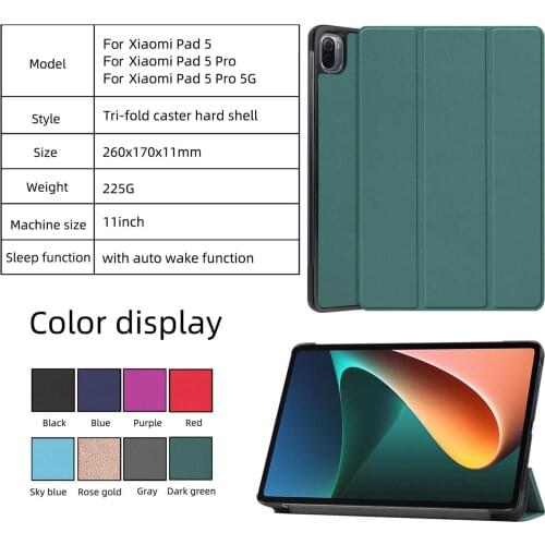 Tablet Case For Xiaomi Mi Pad 5/MiPad 5 Pro 11-inch 2021 Tablet Protective Sleeve Magnetic Smart PU PC Tablet Holder Stand Cover