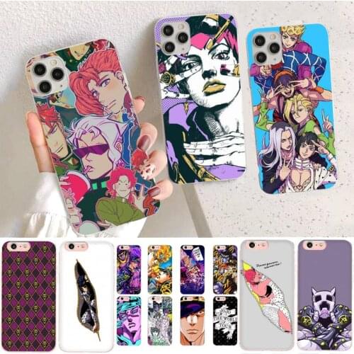 YNDFCNB JOJO’S BIZARRE ADVENTURE OVER HEAVEN JoJo Anime Phone Case for iPhone 11 12 pro XS MAX 8 7 6 6S Plus X 5S SE 2020 XR