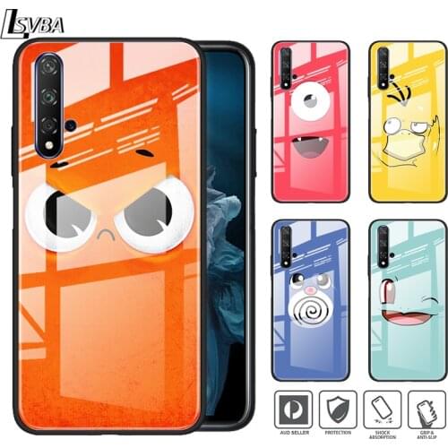 Cartoon Cute Expression For Huawei Honor 30 20 10 9X 8X Lite Pro Plus Tempered Glass Shell Phone Case Cover