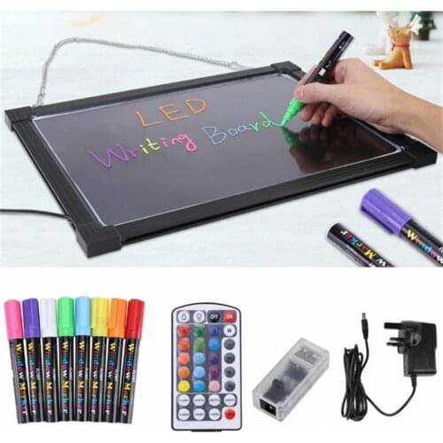 Black LED Board Message Writing Drawing Flashing Light Box Illuminated Erasable Neon Kid Toy LED Writing Board Education Toy