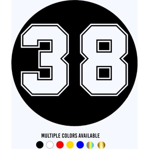 CK20196# Funny Vinyl Decal Number 38 Car Sticker Reflective Waterproof Auto Decors on Truck Bumper Rear Window
