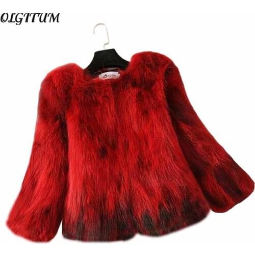 Raccoon dog fur coat 2019 New fashion women stitching fox fur coat High-quality elegant loose fur coat Winter overcoat Plus size