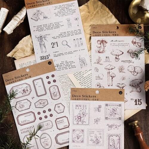 Mountain Forest Fun Wild Series Japanese Sticker Decorative Labels Diy Scrapbook Diary Album Material Stickers