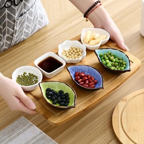 Ceramic small dish Kitchen seasoning dish Ice cracked glazed bone dish Vinegar dish Soy sauce dish Creative snack dish