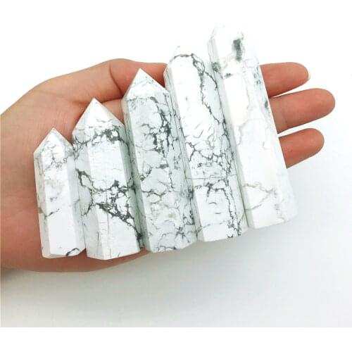 Beautiful 1PC Natural White Turquoise Point Crystal Healing Energy Mineral Stone Home Decor Polished Natural Quartz Crystals