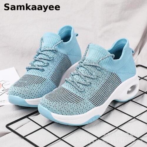 Size 35-42 Women Platform Sneakers Spring Autumn Female Sock Casual Shoes Tennis Zapatos Mujer Breathable Thick Bottom Footwear