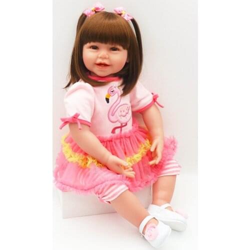 BeBe Reborn Doll PP Cotton Body 61cm Silicone Reborn Baby Dolls Lifelike Newborn Baby Gift wear Cartoon pattern clothes toys