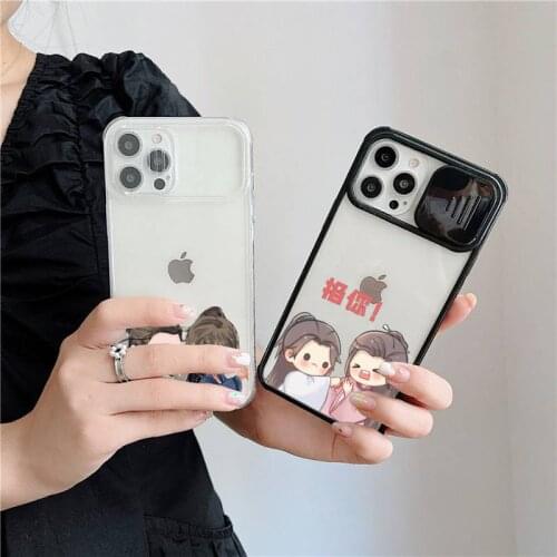 Word of honor cartoon cute Phone Case For iPhone 7 8 11 12 X XS XR MINI Pro Max Plus Slide Camera Lens Protection