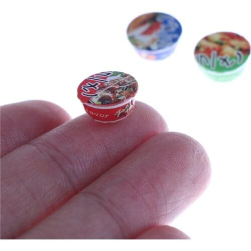 3pcs mini cute 1:12 Doll House Kitchen Simulation Food Miniature Japanese instant noodle Decor fast Food Soup