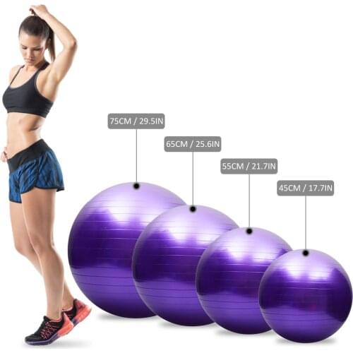 Anti-burst Yoga Ball Thickened Stability Balance Ball Pilates Barre Physical Fitness Exercise Ball 45CM / 55CM / 65CM / 75CM