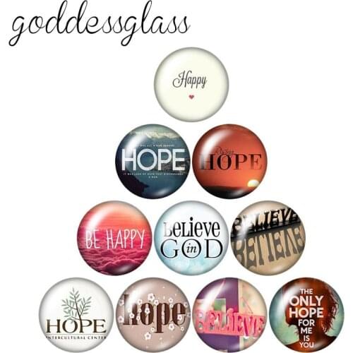 Love Hope Believe Faith words pattern 10pcs mixed 12mm/18mm/20mm/25mm Round photo glass cabochon demo flat back Making findings