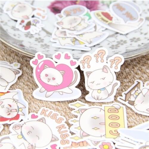 New 40 pcs Cute cat expression for phone car Label Decorative Stationery Stickers Scrapbooking DIY Diary Album toy Sticker