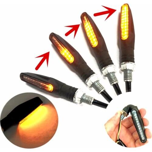 Newest 4pc Universal flowing water flicker led motorcycle turn signal Indicators Blinkers Flexible Bendable Amber light lamp