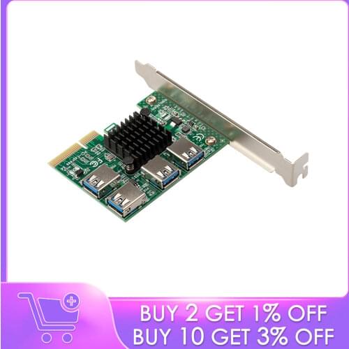 New Upgrade PCIE 1 to 4 Extender PCI-E to PCI-E Adapter PCI-Express Slot 1x to 4x 16x USB 3.0 Riser Multiplier Card Converter