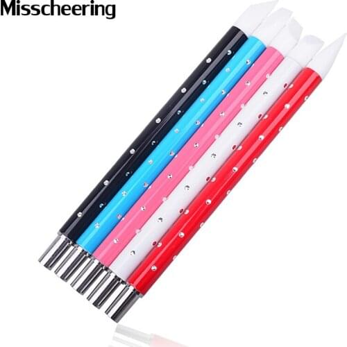 New 5pcs/set Nail Art Emboss Printing Carving Polish Brush Pen Sculpture Soft Silicone DIY Beauty Nail Decoration Tools