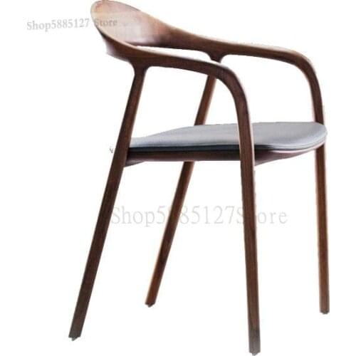 Customized Nordic Japanese Style Simple Modern Solid Wood Armrest Dining Chair Home High-end Restaurant Table And Chair Study Ho