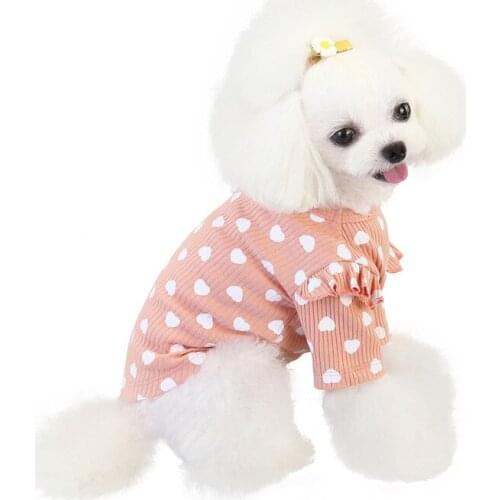 Dog Clothes Pet Dog Clothes Bottoming Shirt Love Heart Clothes for Pet Small Medium Puppy Yorkshire Shih Tzu Dog Sweaters