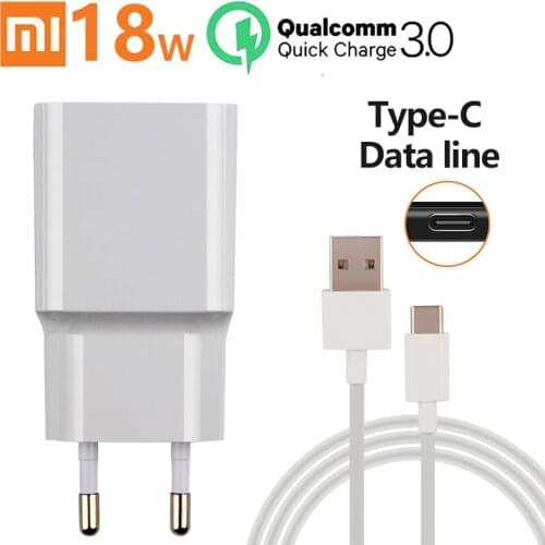 Original XIAOMI 18W QC 3.0 Fast Charge Adapter For Mi 8 10 Lite Max 3 Mix 3 A3 Redmi Note 7 6 Note8 Mi 9 SE Redmi 8 8A 6A Type-c