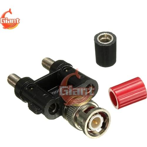 5 pcs BNC Male to 2 x 4mm Banana Female Jack Socket Connector Binding Post RF Coax Coaxial Splitter Adapter Conductor 500V