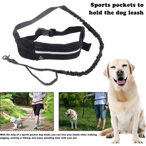 Pet Leashes Hands Free Dog Harness Leash Waist Pocket Dog Leash Walking Belt Bag Dog Leash Dogs Leads Pet Training Running Ropes