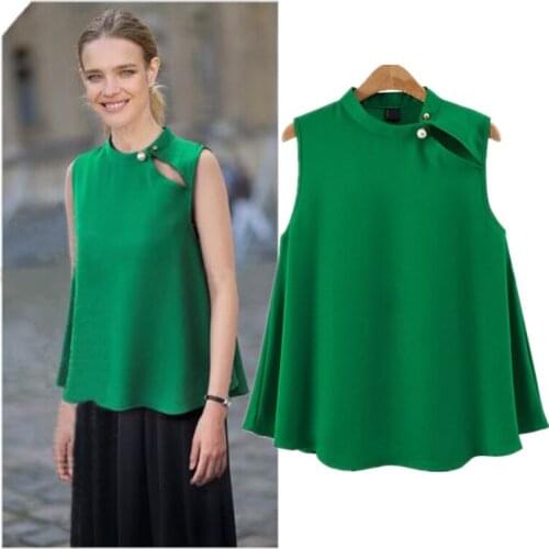 Casual All-match Women Summer Tank Top, Sleeveless Loose Sweet Design Chiffon Top