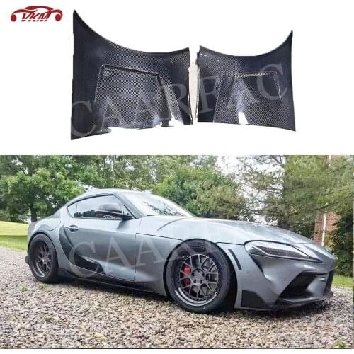 Carbon Fiber Material Front Bumper Lip Splitters FRP Canards For Toyota Supra A90 Coupe 2 Door Standard Style 2019 2020