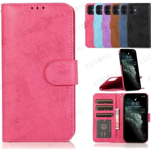 Luxury Vintage Flip Leather With Card Slot Case For IPhone 12 Mini Pro Max Fully Protected Hidden Bracket Shockproof Phone Case