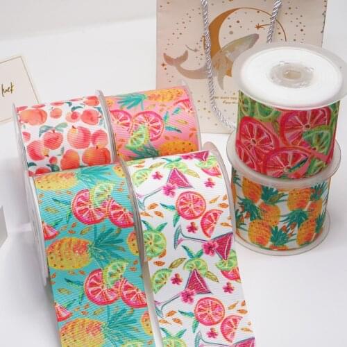 DIY Cartoon Fruit Printed Grosgrain Ribbon For Craft Supplies Sewing Accessories 5 Yards, Planar Resins Mold 10 Pieces. 53143