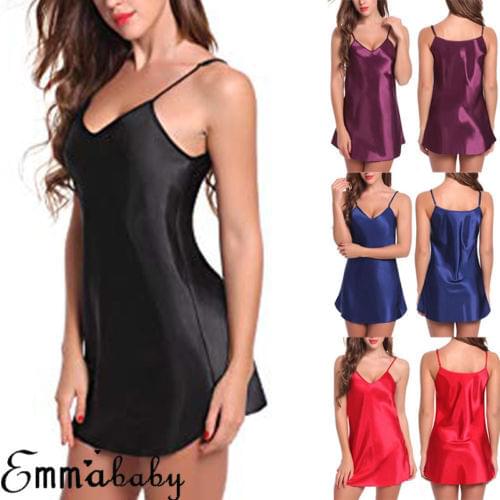 Sexy Lingerie for Women Silk Lace Robe Dress Babydoll Nightgown Sleepwear 2020 New