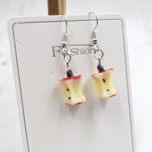 New Fruit Apple Avocado Cherry Earrings Female Cute Girl Simulation Pendant Earrings Female Models Exquisite Jewelry Accessories