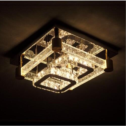 Led ceiling lamp Crystal luxury simple bedroom lighting led square crystal ceiling lamp led lighting fixture ceiling lamp lights
