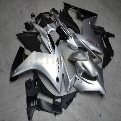 Custom motorcycle article for CBR500R 2011 2012 2013 CBR 500R Fairing body kit+Bolts+Injection mold silver