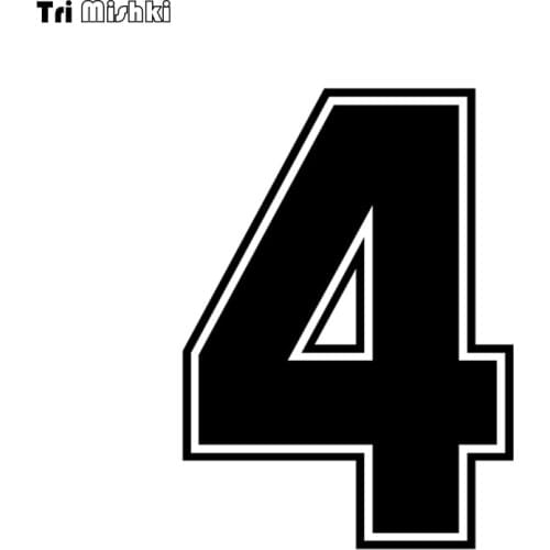 Tri Mishki HZX1182-4# racing number 4 helmet decals car sticker funny Vinyl Decals Motorcycle Accessories Stickers