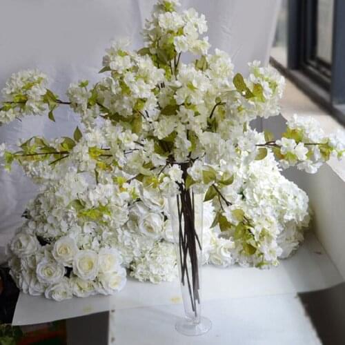 Cherry blossom branch Cherry tree Wedding DIY decoration Ceiling peach flower living room floor flower arrangement