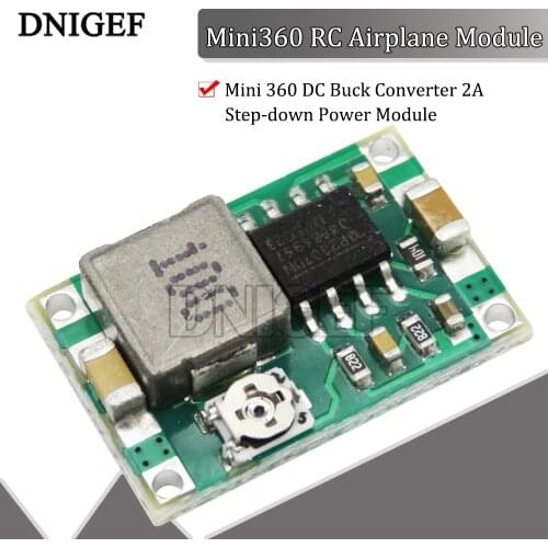 1 PCS Mini360 RC Airplane Module Mini 360 DC Buck Converter 2A Step-down Power Module 4.75V-23V to 1V-17V 17x11x3.8mm LM2596
