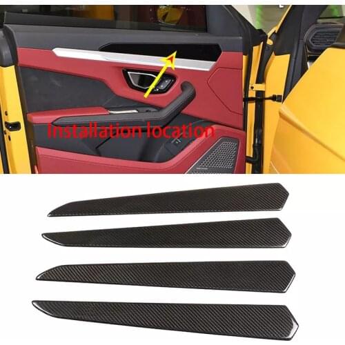 100% Real Carbon Fiber for Lamborghini URUS 2018-21 Car Interior Door Decorative Panel Cover Trim Car Interior Accessories 4 Pcs