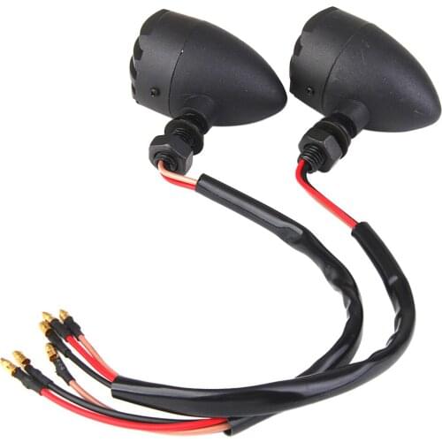 2 Pieces Black Motorcycle Turn Signals Blinker Indicator Lights