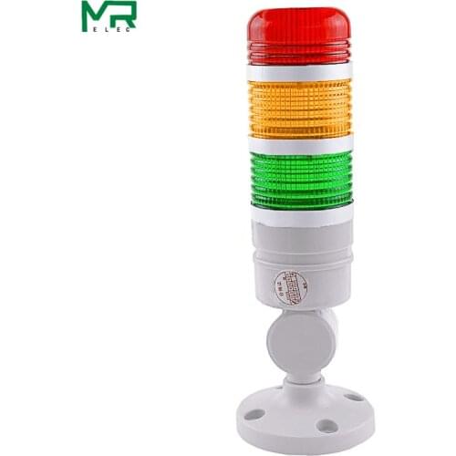 3 layer Tricolor Lathe Emergency Warning Light DC12V/24V Led tower light with buzzer CNC machine tool warning light Red yellow