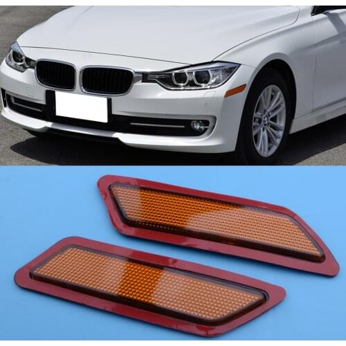 63147274521 63147274522 1 Pair Front Side Bumper Marker Reflector Light Lamp Fit for BMW 3-Series F30 2013 2014 2015 Yellow Lens