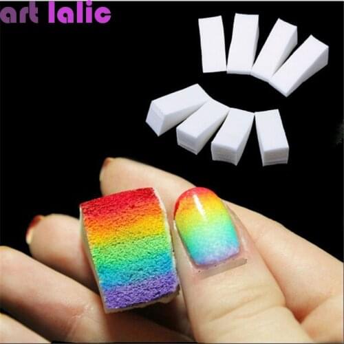 8pcs New Woman Salon Nail Sponges for Acrylic Makeup Manicure Nail Art Accessory Gradient Tips DIY