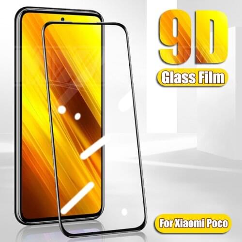 9D HD Protective Glass For Xiaomi Poco X3 NFC X2 M3 M2 C3 F3 F1 F2 Pro Mi 11 10 10T Lite 11X Pro 10i 11i Mix 3 2S Tempered Glass