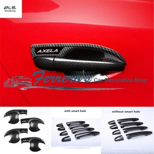 ABS carbon fiber outside door handle Door bowl decorative cover car accessories for Mazda 3 Axela BM 2015-2017