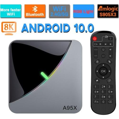 Android TV Box Smart Air RGB Light Android 10.0 TV BOX 8K 4K Youtube Amlogic S905X3 wifi 2GB 4GB 16GB 32GB 64GB Set Top TV Box