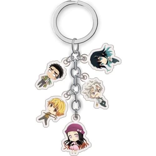 25Kinds Demon Slayer Shinazugawa Genya Kochou Shinobu Hashibira Inosuke PVC Pendant Figure Key Chain Keyring